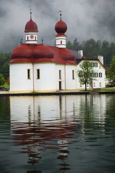 Germany, Lake Konigssee St Bartholomews Church